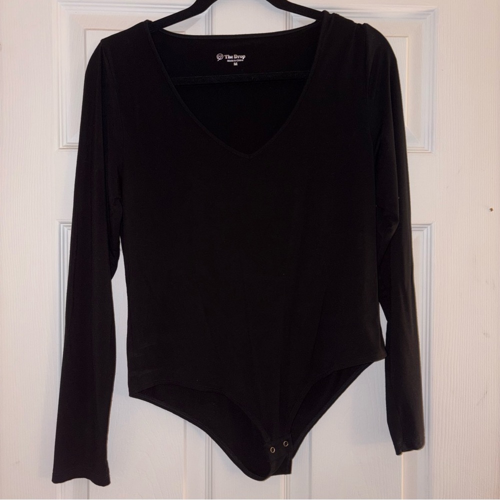 The Drop Black V-Neck Bodysuit